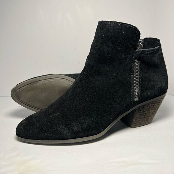 Frye Judy Double Zip Suede Black Heeled Booties Womens 10M - Picture 1 of 10